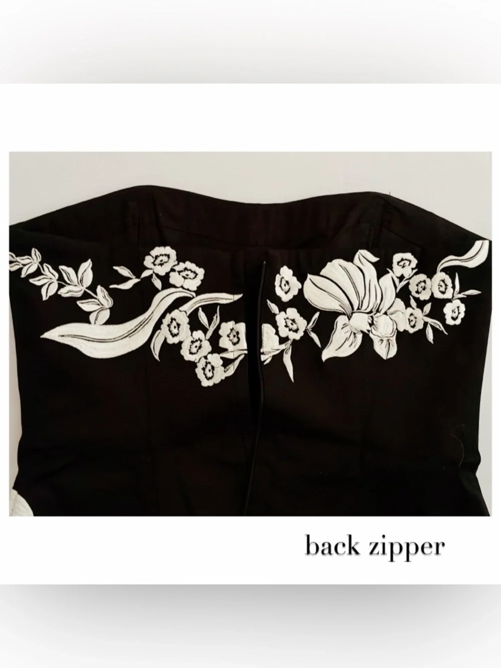 WHBM Embroidered Floral Sleeveless Bustier Top - Picture 6 of 9